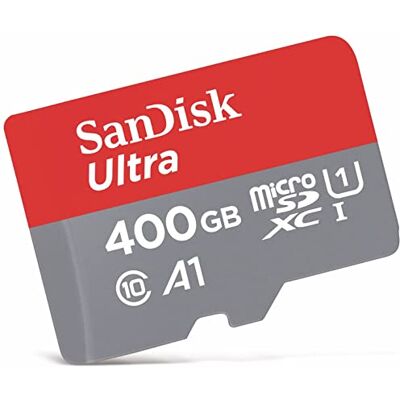 SanDisk Ultra MicroSDXC UHS-I-Kaart 400 GB + SD-Adapter (Voor Smartphones En Tablets, A1, Class 10, U1, Full HD Video's, Tot 120 MB/s Leessnelheid, 10 Jaar Beperkte Garantie) SanDisk Ultra MicroSDXC UHS-I-Kaart 400 GB + SD-Adapter (Voor Smartphones En Tablets, A1, Class 10, U1, Full HD Video's, Tot 120 MB/s Leessnelheid, 10 Jaar Beperkte Garantie)