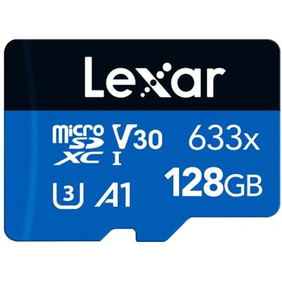 Lexar 128 GB UHS-I high-performance microSDXC-kaart 633x U3 100MB/s Lexar 128 GB UHS-I high-performance microSDXC-kaart 633x U3 100MB/s
