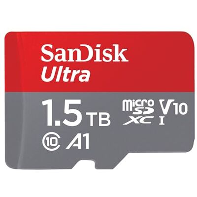 SanDisk 1.5 GB Ultra microSDXC UHS-I kaart + SD-adapter, tot 150 MB/s, klasse 10, U1, A1 goedgekeurd SanDisk 1.5 GB Ultra microSDXC UHS-I kaart + SD-adapter, tot 150 MB/s, klasse 10, U1, A1 goedgekeurd