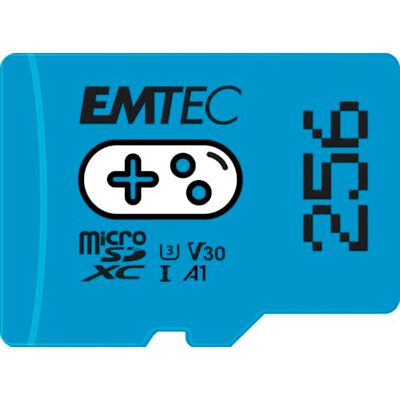 EMTEC 256GB microSD-geheugenkaart Breid het geheugen van uw consoles, smartphones en tablets uit Meer opslagruimte voor games en video's ECMSDM256GXCU3G Gaming collectie Blauw/Blauw EMTEC 256GB microSD-geheugenkaart Breid het geheugen van uw consoles, smartphones en tablets uit Meer opslagruimte voor games en video's ECMSDM256GXCU3G Gaming collectie Blauw/Blauw