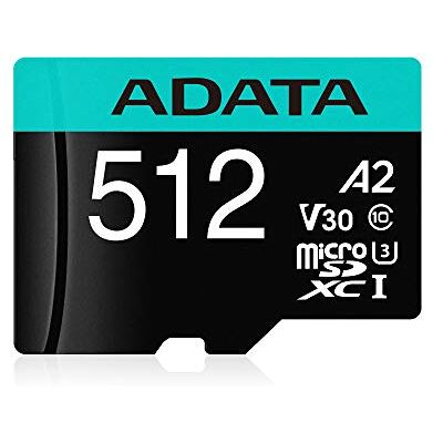 ADATA Premier Pro MicroSDXC/SDHC-geheugenkaart (UHS-I U3, Class 10(V30S), 512 GB, zwart ADATA Premier Pro MicroSDXC/SDHC-geheugenkaart (UHS-I U3, Class 10(V30S), 512 GB, zwart