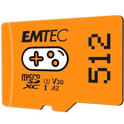 EMTEC MicroSD Gaming geheugenkaart 512GB Meer opslagruimte voor games en video's ECMSDM512GXCU3G Compatibel met Nintendo Switch Oranje EMTEC MicroSD Gaming geheugenkaart 512GB Meer opslagruimte voor games en video's ECMSDM512GXCU3G Compatibel met Nintendo Switch Oranje