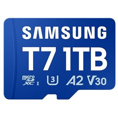 Samsung T7 1TB microSD-kaart voor mobiele games op smartphones, tablets en Geheugenkaart voor games op smartphone, tablet en draagbare console, leessnelheid 170 MB/s, MB-MB1T0T/WW Samsung T7 1TB microSD-kaart voor mobiele games op smartphones, tablets en Geheugenkaart voor games op smartphone, tablet en draagbare console, leessnelheid 170 MB/s, MB-MB1T0T/WW