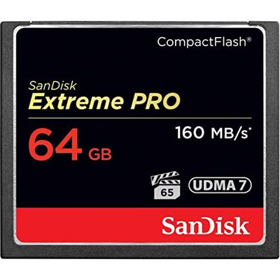 SanDisk Extreme Pro 64 GB UDMA7 SDCFXPS-064G-X46 geheugenkaart CompactFlash, zwart/goud SanDisk Extreme Pro 64 GB UDMA7 SDCFXPS-064G-X46 geheugenkaart CompactFlash, zwart/goud