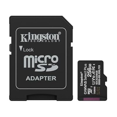 Kingston Canvas Select Plus microSD-geheugenkaart 256 GB microSDXC Gen3 150 MB/s A1 SD-adapter inbegrepen SDCS3/256 GB Kingston Canvas Select Plus microSD-geheugenkaart 256 GB microSDXC Gen3 150 MB/s A1 SD-adapter inbegrepen SDCS3/256 GB