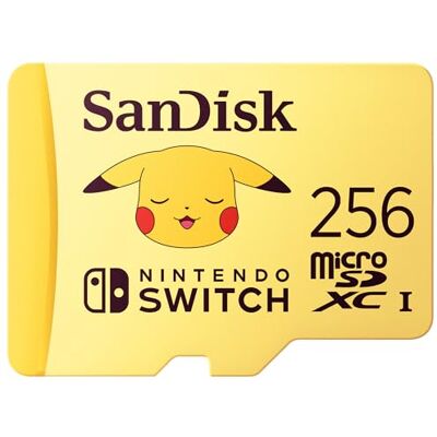 SanDisk SDSQXAO-256G-GN6ZK 256 GB microSDXC-kaart gelicentieerd voor Nintendo Switch Pokémon Edition Pikachu SanDisk SDSQXAO-256G-GN6ZK 256 GB microSDXC-kaart gelicentieerd voor Nintendo Switch Pokémon Edition Pikachu