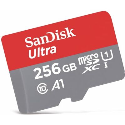 SanDisk Sdsquar-256G-Gn6Ma Ultra Microsd Uhs-I U1 Class 10 Geheugen Kaart Met Adapter, 256Gb, Groen/Rood/Wit SanDisk Sdsquar-256G-Gn6Ma Ultra Microsd Uhs-I U1 Class 10 Geheugen Kaart Met Adapter, 256Gb, Groen/Rood/Wit