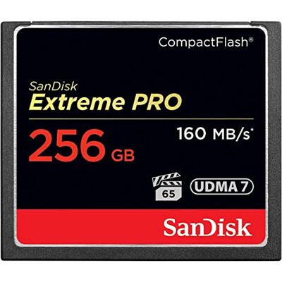 SanDisk Extreme PRO, 256 GB geheugen Flash CompactFlash SanDisk Extreme PRO, 256 GB geheugen Flash CompactFlash