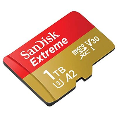 SanDisk Extreme 1 TB MicroSDXC UHS‐I‐Kaart + SD-Adapter (A2 App Performance, 2 Jaar RescuePRO Deluxe Software, Leessnelheden Tot 160 MB/s, Class 10, UHS-I, U3, V30, 30 jaar garantie) SanDisk Extreme 1 TB MicroSDXC UHS‐I‐Kaart + SD-Adapter (A2 App Performance, 2 Jaar RescuePRO Deluxe Software, Leessnelheden Tot 160 MB/s, Class 10, UHS-I, U3, V30, 30 jaar garantie)