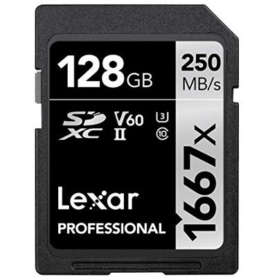 Lexar Professional 1667x SD-kaart, 128 GB, SDXC-geheugenkaart UHS-II, tot 250 MB/s, lezen, voor professionele fotografen, videomakers, hobbyisten LSD128CB1667 Lexar Professional 1667x SD-kaart, 128 GB, SDXC-geheugenkaart UHS-II, tot 250 MB/s, lezen, voor professionele fotografen, videomakers, hobbyisten LSD128CB1667