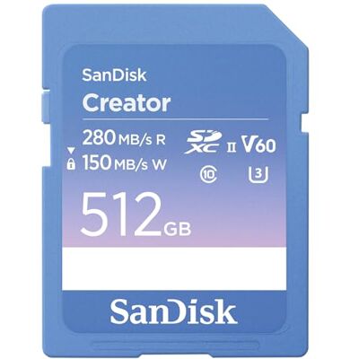 SanDisk Creator 512GB SDXC UHS-II klasse 10 SanDisk Creator 512GB SDXC UHS-II klasse 10