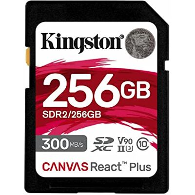 Kingston Canvas React Plus SDXC-geheugenkaart UHS-II 300R/260W U3 V90 voor Full HD/4K/8K SDR2/256GB 256GB Kingston Canvas React Plus SDXC-geheugenkaart UHS-II 300R/260W U3 V90 voor Full HD/4K/8K SDR2/256GB 256GB