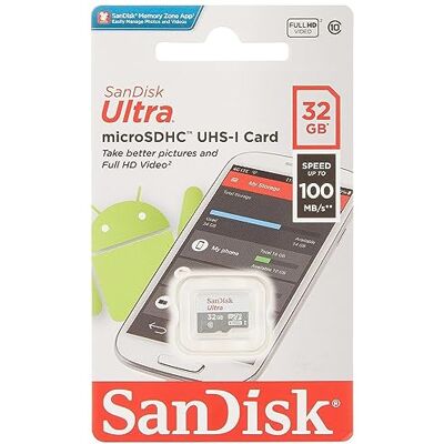 SanDisk Ultra microSDHC 32 GB, tot 100 MB/s, klasse 10, UHS-I, Full HD-video SanDisk Ultra microSDHC 32 GB, tot 100 MB/s, klasse 10, UHS-I, Full HD-video