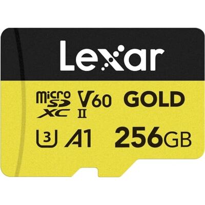 Lexar microSDXC Gold Series UHS-II kaart 256GB V60 Lexar microSDXC Gold Series UHS-II kaart 256GB V60