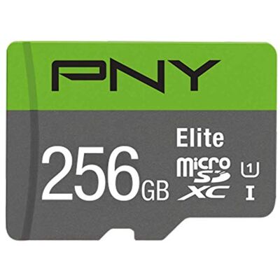 PNY Elite microSDXC-geheugenkaart 256 GB + SD-adapter, leessnelheid 100 MB/s, klasse 10 UHS-I, U1 voor Full HD-video PNY Elite microSDXC-geheugenkaart 256 GB + SD-adapter, leessnelheid 100 MB/s, klasse 10 UHS-I, U1 voor Full HD-video