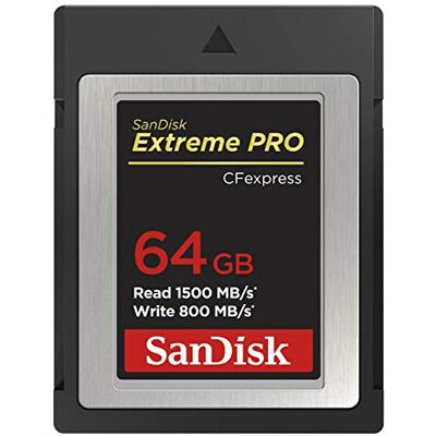 SanDisk Extreme PRO CF Express geheugenkaart type B 64 GB (leessnelheden tot 1500 MB/s, voor 4K RAW video, XQD-compatibiliteit, RescuePro Deluxe herstelsoftware) SanDisk Extreme PRO CF Express geheugenkaart type B 64 GB (leessnelheden tot 1500 MB/s, voor 4K RAW video, XQD-compatibiliteit, RescuePro Deluxe herstelsoftware)