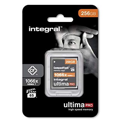 Integral Compacte UDMA-7 flashkaart, 256 GB, snelheid 1066 x VPG-65, 160 MB/s lezen, 135 MB/s schrijven, professionele high-speed kaart Integral Compacte UDMA-7 flashkaart, 256 GB, snelheid 1066 x VPG-65, 160 MB/s lezen, 135 MB/s schrijven, professionele high-speed kaart