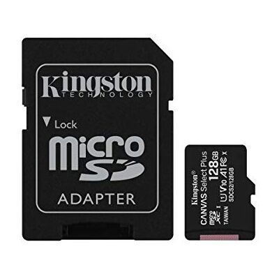 Kingston Technology Canvas Select Plus, Micro SD SDCS2/128GB klasse 10 kaartadapter meegeleverd, zwart Kingston Technology Canvas Select Plus, Micro SD SDCS2/128GB klasse 10 kaartadapter meegeleverd, zwart