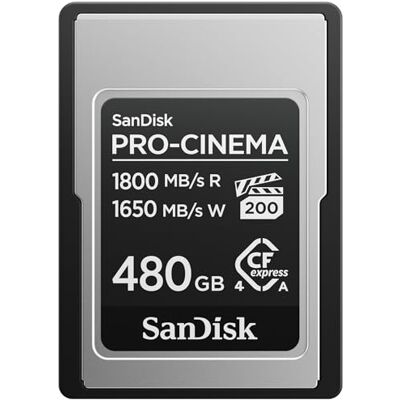 SanDisk CFexpress PRO-CINEMA type A-kaart 480 GB (tot 1800 MB/s lezen, tot 1650 MB/s schrijven, 4K, 6K, 8K, VPG200) SanDisk CFexpress PRO-CINEMA type A-kaart 480 GB (tot 1800 MB/s lezen, tot 1650 MB/s schrijven, 4K, 6K, 8K, VPG200)