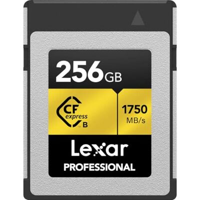 Lexar Professionele CFexpress type B 256 GB Gold Series geheugenkaart, tot 1750 MB/s lezen, 8K ruwe video-opname, ondersteunt PCIe 3.0 en NVMe (LCXEXPR256G-RNENG) Lexar Professionele CFexpress type B 256 GB Gold Series geheugenkaart, tot 1750 MB/s lezen, 8K ruwe video-opname, ondersteunt PCIe 3.0 en NVMe (LCXEXPR256G-RNENG)