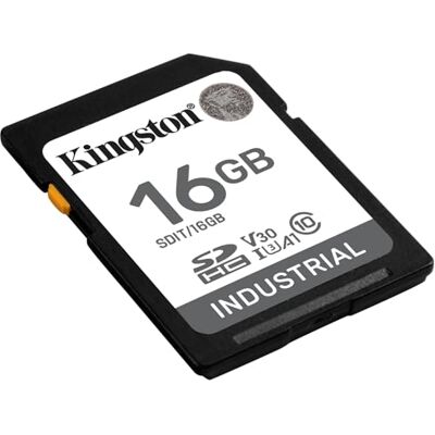 Kingston Industriële SD-kaart, tot 100 MB/s, hoog uithoudingsvermogen, UHS-I U3 V30 A1, (SDIT/16GB) Kingston Industriële SD-kaart, tot 100 MB/s, hoog uithoudingsvermogen, UHS-I U3 V30 A1, (SDIT/16GB)