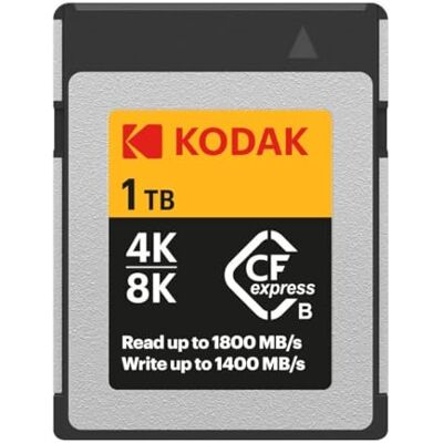 Kodak CFexpress EKMCFX1TK Geheugenkaart type B, 1 TB lezen, 1400 MB/s schrijfsnelheid, 1800 MB/s Kodak CFexpress EKMCFX1TK Geheugenkaart type B, 1 TB lezen, 1400 MB/s schrijfsnelheid, 1800 MB/s