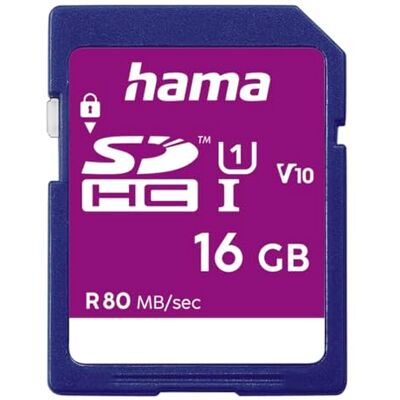 Hama Fotogeheugenkaart (SDHC voor foto/klasse 10, 16 GB 80 MB/s) Blauw Hama Fotogeheugenkaart (SDHC voor foto/klasse 10, 16 GB 80 MB/s) Blauw