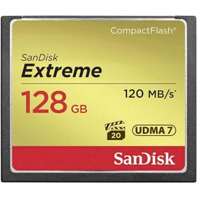 SanDisk Extreme CompactFlash-Geheugenkaart 128 GB Overdrachtssnelheden Tot 120 MBs Lezen En 85 MBs Schrijven, VPG-20 Voor Full HD Videos, Voor DSLR's Uit Het Midden- En Topsegment SanDisk Extreme CompactFlash-Geheugenkaart 128 GB Overdrachtssnelheden Tot 120 MBs Lezen En 85 MBs Schrijven, VPG-20 Voor Full HD Videos, Voor DSLR's Uit Het Midden- En Topsegment