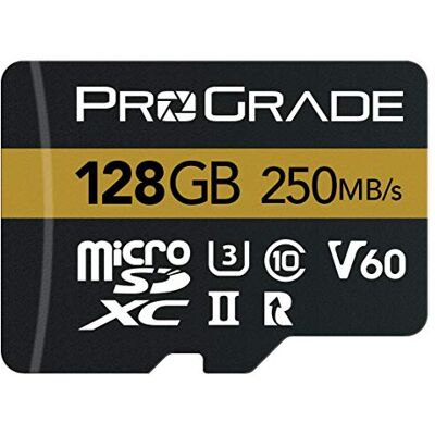 ProGrade Digital V60 microSD-kaart (128 GB) getest voor apparaten met volledige SD-kaart tot 250 MB/s lezen, 130 MB/s schrijfsnelheid ProGrade Digital V60 microSD-kaart (128 GB) getest voor apparaten met volledige SD-kaart tot 250 MB/s lezen, 130 MB/s schrijfsnelheid