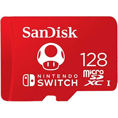 SanDisk SDSQXAO-128G-GNCZN, UHS-I microSDXC-kaart voor Nintendo Switch van 128 GB, gelicentieerd product van Nintendo, rood SanDisk SDSQXAO-128G-GNCZN, UHS-I microSDXC-kaart voor Nintendo Switch van 128 GB, gelicentieerd product van Nintendo, rood