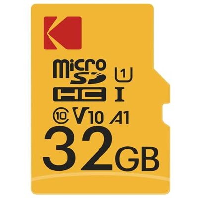 Kodak Micro SD-kaart 32 GB UHS-I U1 V10 A1 microSDHC/XC Micro SD-geheugenkaart Leessnelheid 85MB/s Max Schrijfsnelheid 25MB/s Max Extra geheugen voor smartphone/tablet Kodak Micro SD-kaart 32 GB UHS-I U1 V10 A1 microSDHC/XC Micro SD-geheugenkaart Leessnelheid 85MB/s Max Schrijfsnelheid 25MB/s Max Extra geheugen voor smartphone/tablet
