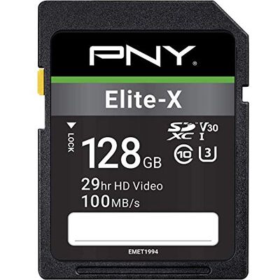 PNY Elite-X SDXC-kaart 128 GB klasse 10 UHS-I U3 100 MB/s PNY Elite-X SDXC-kaart 128 GB klasse 10 UHS-I U3 100 MB/s