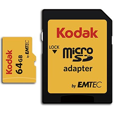 Kodak Micro SD-kaart 64 GB UHS-I U1 V10 A1 microSDHC/XC Micro SD-geheugenkaart Leessnelheid 85MB/s Max Schrijfsnelheid 25MB/s Max Extra geheugen voor smartphone/tablet Kodak Micro SD-kaart 64 GB UHS-I U1 V10 A1 microSDHC/XC Micro SD-geheugenkaart Leessnelheid 85MB/s Max Schrijfsnelheid 25MB/s Max Extra geheugen voor smartphone/tablet