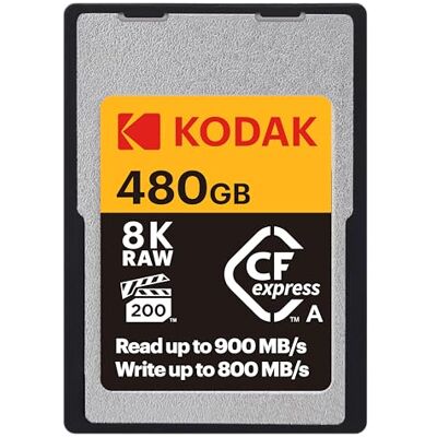 Kodak CFexpress kaart type A 480 GB – hoge snelheid 1700 Mbps – compatibel met 8K/4K camera's en video – 6 g – betrouwbare en snelle opslag voor professionals Kodak CFexpress kaart type A 480 GB – hoge snelheid 1700 Mbps – compatibel met 8K/4K camera's en video – 6 g – betrouwbare en snelle opslag voor professionals