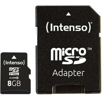 Intenso 3413460 Micro-SDHC-geheugenkaart, 8 GB, klasse 10 Intenso 3413460 Micro-SDHC-geheugenkaart, 8 GB, klasse 10