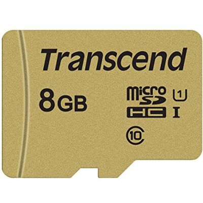 Transcend MicroSDHC 500S 8GB UHS-I, C10, U3, V30, 4K, Full HD, tot 95/80 MB/s (ideaal voor actiecamera's en drone-camera's) TS8GUSD500S Transcend MicroSDHC 500S 8GB UHS-I, C10, U3, V30, 4K, Full HD, tot 95/80 MB/s (ideaal voor actiecamera's en drone-camera's) TS8GUSD500S
