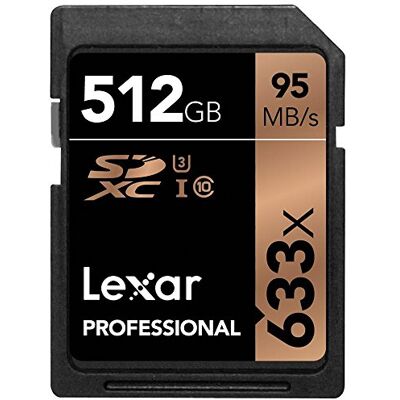 Lexar Professional 633x 512GB SD Kaart, SDXC UHS-I Geheugenkaart, Tot 95 MB/s Lezen, voor Middelgrote DSLR, HD-Camcorder, 3D-Camera (LSD512CBEU633) Lexar Professional 633x 512GB SD Kaart, SDXC UHS-I Geheugenkaart, Tot 95 MB/s Lezen, voor Middelgrote DSLR, HD-Camcorder, 3D-Camera (LSD512CBEU633)
