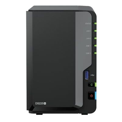 Synology DS225 8TB ( HAT33) 2 Bays Plus-serie Intel Celeron J4125 quad-core, 2 GB DDR4 SODIMM niet-ECC uitbreidbaar tot 6 GB met D4NS01-4G. 1 x 2,5 GbE LAN-poort en 1 x RJ-45 1 GbE LAN-poort Synology DS225 8TB ( HAT33) 2 Bays Plus-serie Intel Celeron J4125 quad-core, 2 GB DDR4 SODIMM niet-ECC uitbreidbaar tot 6 GB met D4NS01-4G. 1 x 2,5 GbE LAN-poort en 1 x RJ-45 1 GbE LAN-poort