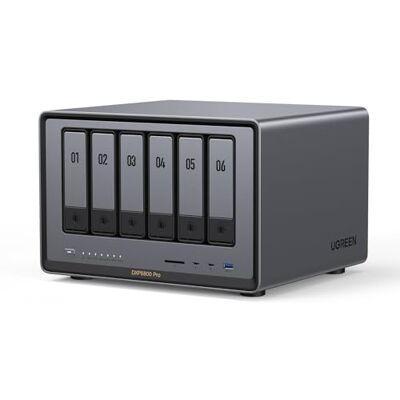 UGREEN NASync DXP6800 Pro, 6-bay desktop NAS, Intel i5 1235u 10-core processor, 8GB DDR5 RAM, 128GB SSD, 2x 10GbE poorten, 2x M.2 NVMe-sleuven, 8K HDMI, 2 TBT4-poorten (zonder schijf) UGREEN NASync DXP6800 Pro, 6-bay desktop NAS, Intel i5 1235u 10-core processor, 8GB DDR5 RAM, 128GB SSD, 2x 10GbE poorten, 2x M.2 NVMe-sleuven, 8K HDMI, 2 TBT4-poorten (zonder schijf)