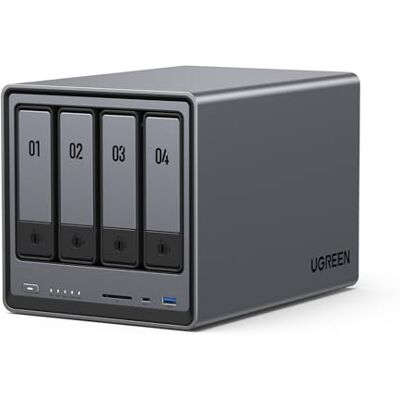 UGREEN NASync DXP4800, 4-bay desktop NAS, quad-core Intel N100 processor, 8 GB DDR5 RAM, 32 GB eMMC, 2 x 2,5 GbE-sleuven, 2 x M.2 NVMe-sleuven, 4K HDMI, netwerkopslag (zonder schijf) UGREEN NASync DXP4800, 4-bay desktop NAS, quad-core Intel N100 processor, 8 GB DDR5 RAM, 32 GB eMMC, 2 x 2,5 GbE-sleuven, 2 x M.2 NVMe-sleuven, 4K HDMI, netwerkopslag (zonder schijf)