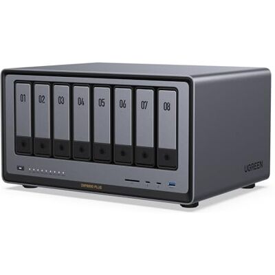 UGREEN NASync DXP8800 Plus, 8-bay desktop NAS, Intel i5 1235u 10-core processor, 8GB DDR5 RAM, 128GB SSD, 2x 10GbE poorten, 2x M.2 NVMe-sleuven, 8K HDMI, 2 TBT4-poorten (zonder schijf) UGREEN NASync DXP8800 Plus, 8-bay desktop NAS, Intel i5 1235u 10-core processor, 8GB DDR5 RAM, 128GB SSD, 2x 10GbE poorten, 2x M.2 NVMe-sleuven, 8K HDMI, 2 TBT4-poorten (zonder schijf)