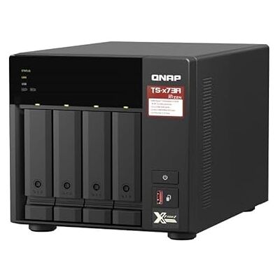 QNAP TS-473A 4-Bay NAS Turbo Station (AMD Ryzen™ Embedded V1500B 4-Core/8 Thread 2.2GHz 8GB DDR4 RAM 2x RJ-45 2.5GbE LAN-poort) IronWolf Bundle, kleur: Seagate IronWolf, maten: 48TB QNAP TS-473A 4-Bay NAS Turbo Station (AMD Ryzen™ Embedded V1500B 4-Core/8 Thread 2.2GHz 8GB DDR4 RAM 2x RJ-45 2.5GbE LAN-poort) IronWolf Bundle, kleur: Seagate IronWolf, maten: 48TB