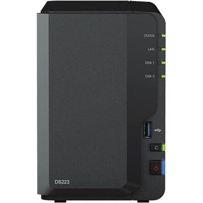 Synology DS223 Solution NAS de bureau à 2 baies 36 To installée avec 2 disques HAT5300 de 18 To Synology DS223 Solution NAS de bureau à 2 baies 36 To installée avec 2 disques HAT5300 de 18 To