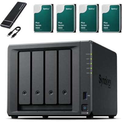 Synology DS925+ 4-bay NAS-serverkit (32 GB RAM, 32 TB harde schijf) 4 x 8 TB NAS high-performance desktop netwerkopslagapparaten Synology DS925+ 4-bay NAS-serverkit (32 GB RAM, 32 TB harde schijf) 4 x 8 TB NAS high-performance desktop netwerkopslagapparaten
