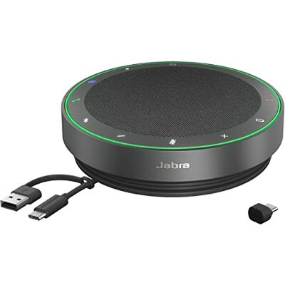 Jabra Speak2 75 Draadloze Bluetooth-luidspreker met USB-C-bluetooth-adapter, 4 ruisonderdrukkende microfoons en 65 mm volledige luidspreker, MS-gecertificeerd, werkt met andere platforms, donkergrijs Jabra Speak2 75 Draadloze Bluetooth-luidspreker met USB-C-bluetooth-adapter, 4 ruisonderdrukkende microfoons en 65 mm volledige luidspreker, MS-gecertificeerd, werkt met andere platforms, donkergrijs