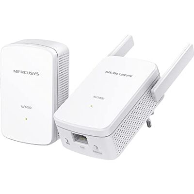 MERCUSYS CPL WiFi N 300 Mbps + CPL 1000 Mbps adapter, CPL WIFI behuizing met 1 Gigabit poort en geïntegreerd stopcontact, CPL WIFI set van 2 ideaal voor het genieten van multi-tv-service, videogames, MP510 KIT MERCUSYS CPL WiFi N 300 Mbps + CPL 1000 Mbps adapter, CPL WIFI behuizing met 1 Gigabit poort en geïntegreerd stopcontact, CPL WIFI set van 2 ideaal voor het genieten van multi-tv-service, videogames, MP510 KIT