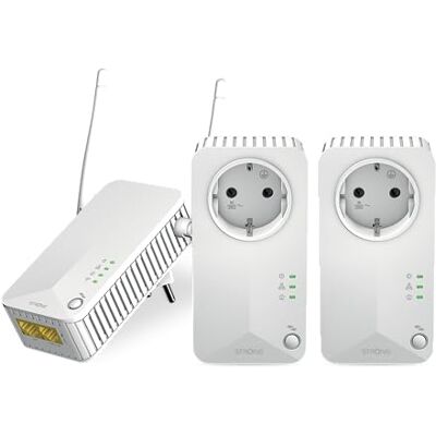 Strong Powerline Wi-Fi 600 Triple Pack Bevat 2 Powerline 600-adapters en een Powerlan WLAN 600-adapter WLAN-hotspot tot 300 Mbit/s Powerline snelheid tot 600 Mbit/s Strong Powerline Wi-Fi 600 Triple Pack Bevat 2 Powerline 600-adapters en een Powerlan WLAN 600-adapter WLAN-hotspot tot 300 Mbit/s Powerline snelheid tot 600 Mbit/s