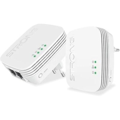 Strong AV600 Mbit/s HomePlug AV2 Powerline adapterset, internetuitbreiding, plug & play, beveiliging met één knop, energiebesparende modus, 100 Mbps LAN-poorten, ideaal voor tv, pc, console Strong AV600 Mbit/s HomePlug AV2 Powerline adapterset, internetuitbreiding, plug & play, beveiliging met één knop, energiebesparende modus, 100 Mbps LAN-poorten, ideaal voor tv, pc, console