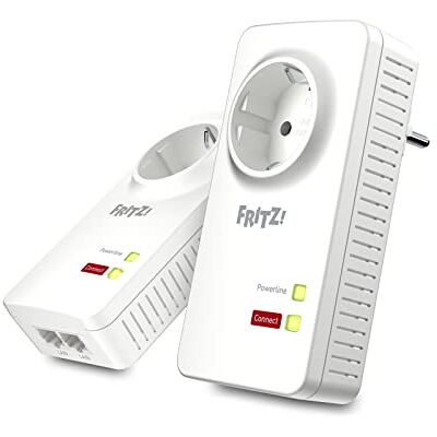 FRITZ! AVM Powerline 1220E Set (1,200 MBit/S, 2x Gigabit-LAN Per Adapter, Ideaal Voor NAS-Toepassingen En HD-Streaming, Duitstalige Versie) Wit FRITZ! AVM Powerline 1220E Set (1,200 MBit/S, 2x Gigabit-LAN Per Adapter, Ideaal Voor NAS-Toepassingen En HD-Streaming, Duitstalige Versie) Wit