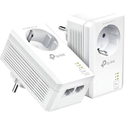 TP-Link Powerline Netwerk Adapter TL-PA7027P KIT (1000 Mbit/s via Powerline, stekker, 4 Gigabit poorten, energiebesparend, compatibel met alle gangbare Powerline adapters, ideaal voor IPTV, 2 stuks) wit TP-Link Powerline Netwerk Adapter TL-PA7027P KIT (1000 Mbit/s via Powerline, stekker, 4 Gigabit poorten, energiebesparend, compatibel met alle gangbare Powerline adapters, ideaal voor IPTV, 2 stuks) wit